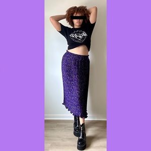 Vintage Diane Freis Purple Plus Size Midi Skirt